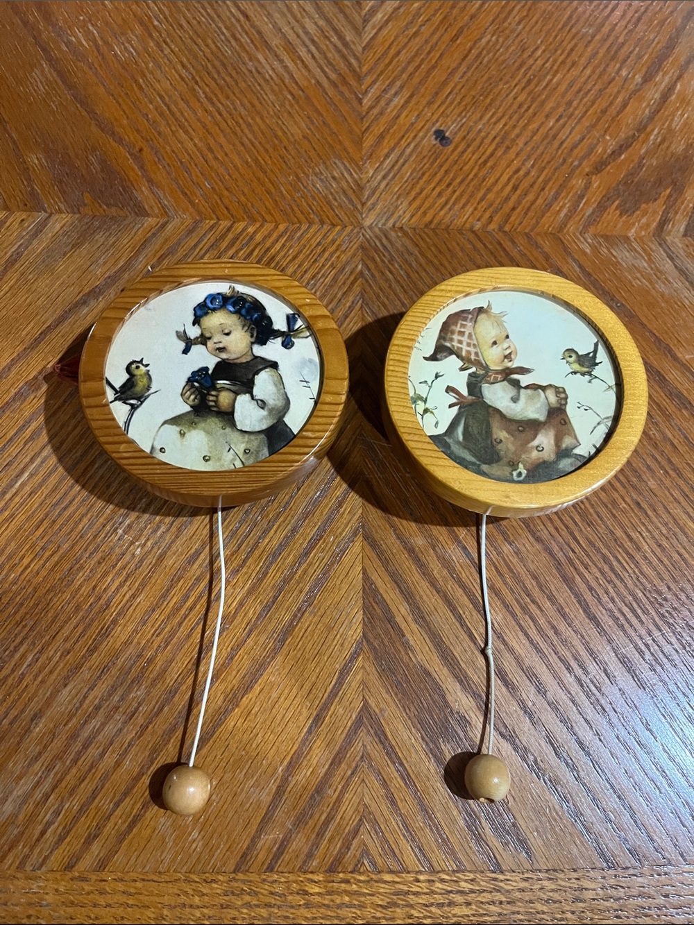Wooden Hummel-Style Wall Art Music Boxes